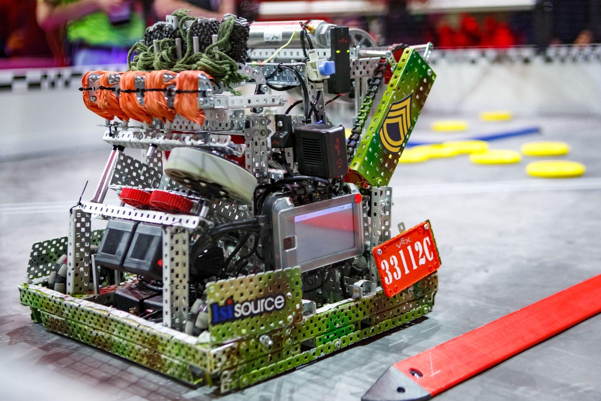 Metallic VEX V5 Robot at competition